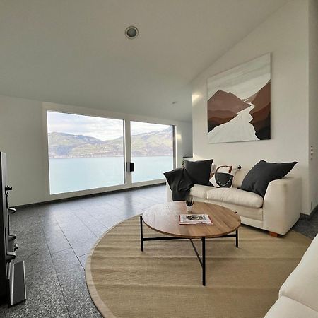 Wohnung Mit Grossartiger Seesicht Und Balkon Spiez Exterior foto